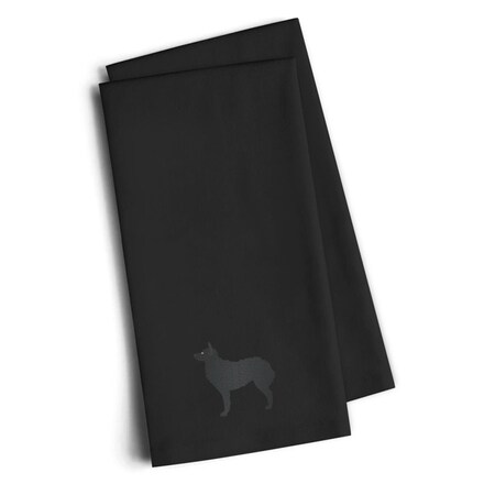 Carolines Treasures Croatian Sheepdog Black Embroidered Kitchen Towel, Set of 2 BB3421BKTWE